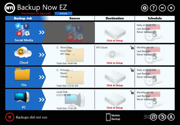 NTI Backup Now EZ screenshot