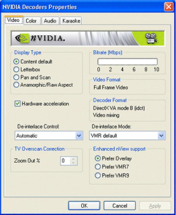 NVIDIA PureVideo Decoder (NVIDIA DVD Decoder) screenshot