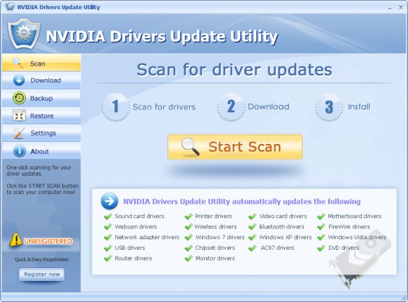 NVIDIA Drivers Update Utility screenshot
