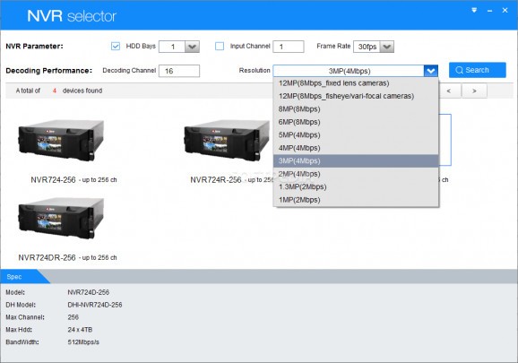 NVR Selector screenshot