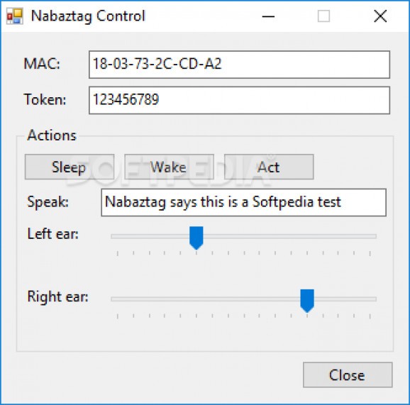 Nabaztag Control screenshot