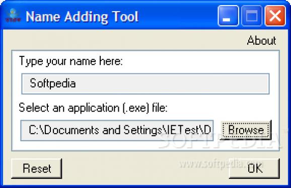 Name Adding Tool screenshot