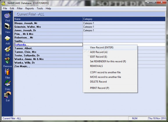 NameSake Database screenshot