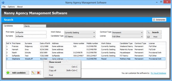 Nanny Agency Management Software screenshot