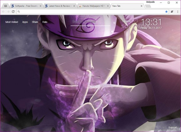 Naruto Wallpaper HD Custom New Tab screenshot
