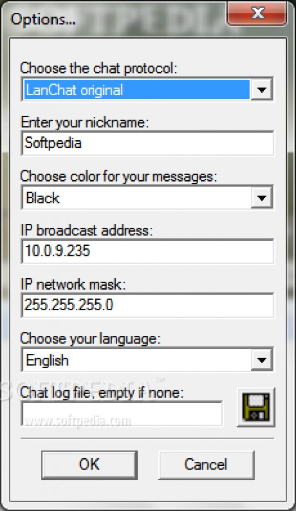 LAN chat screenshot
