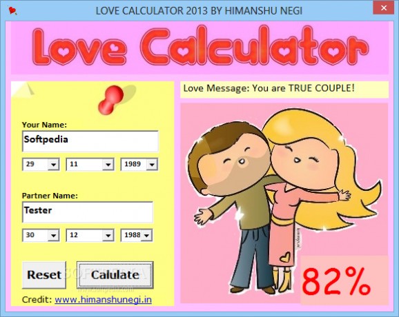 LOVE CALCULATOR screenshot