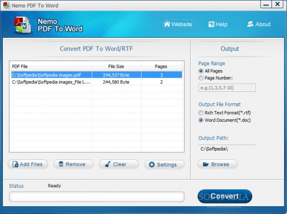 Nemo PDF to Word screenshot