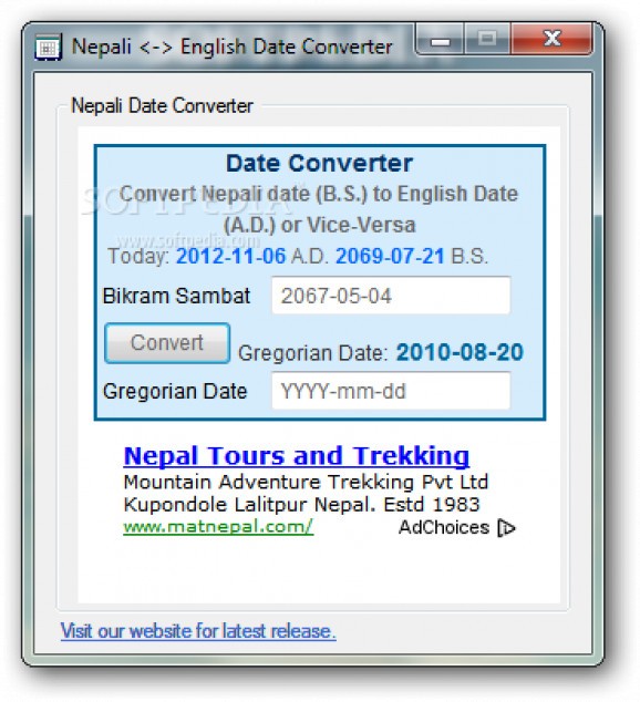Nepali Date Converter screenshot