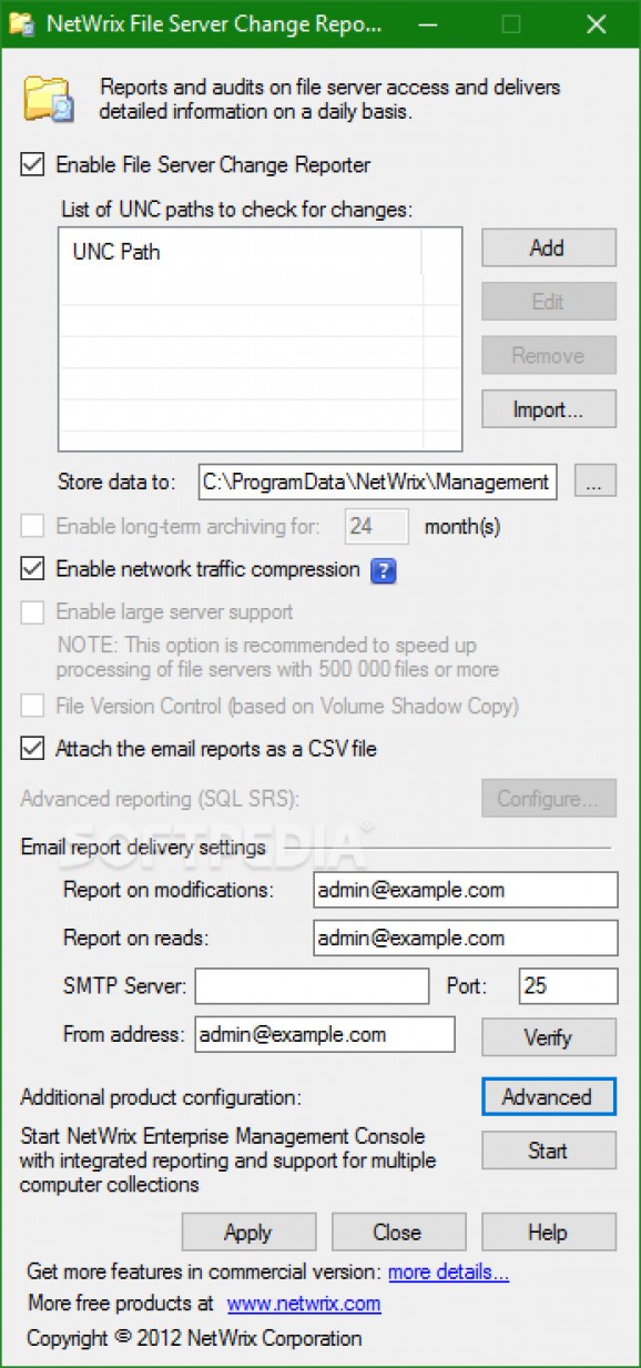 NetWrix File Server Change Reporter screenshot