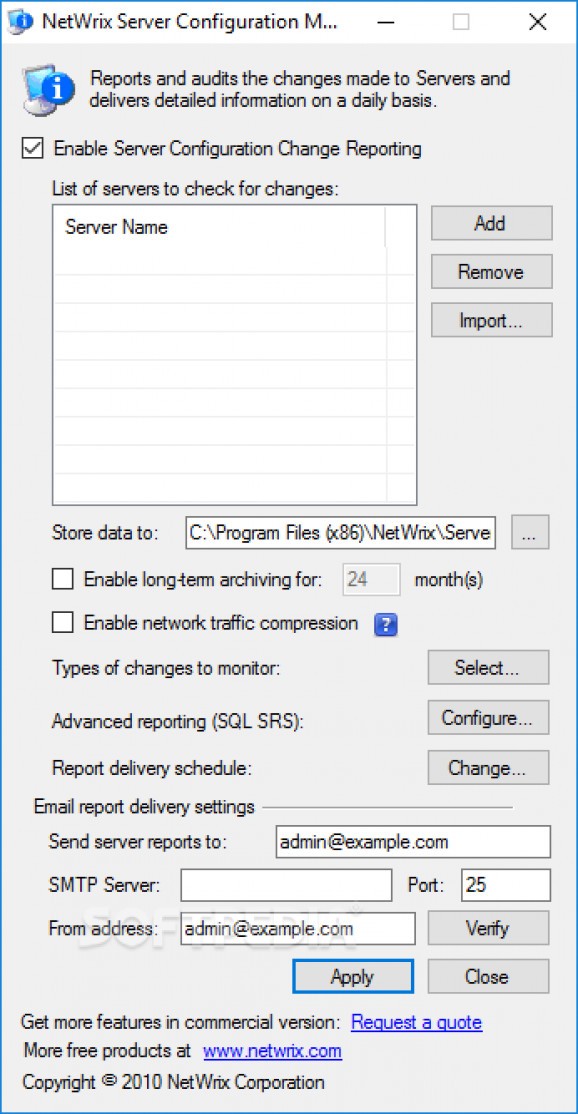 NetWrix Server Configuration Monitor screenshot