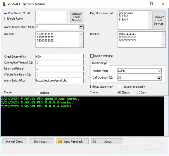 VOVSOFT - Network Alarmer screenshot