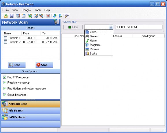 Network DeepScan screenshot