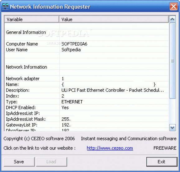 Network Information Requester screenshot