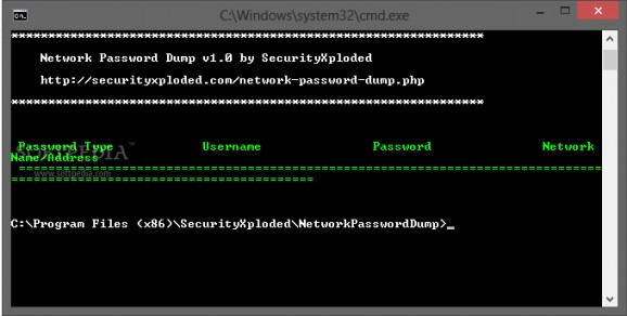 Network Password Dump screenshot