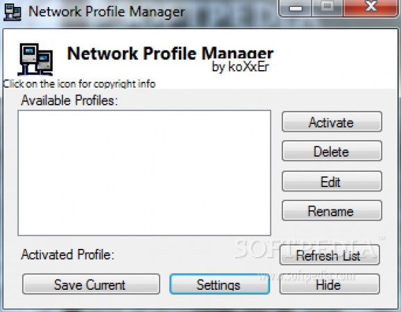 Network Profile Manager screenshot