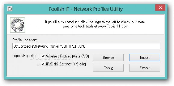 Network Profiles Utility screenshot
