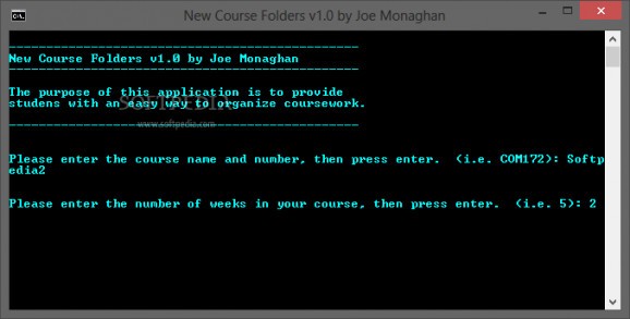 New Course Folders screenshot