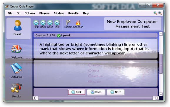 New Employee Computer Assessment Test screenshot