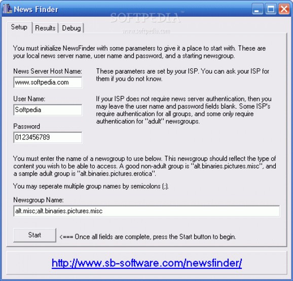 Newsfinder screenshot