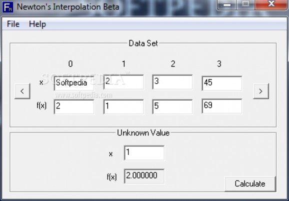 Newton's Interpolation screenshot