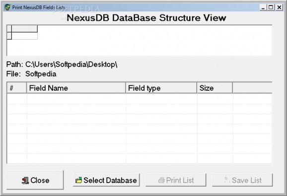 NexusDB DataBase Structure Viewer screenshot