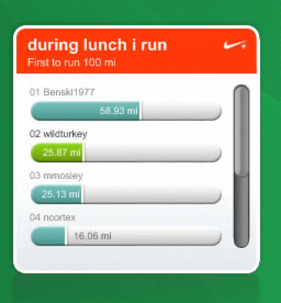 Nike+ Challenge Widget screenshot