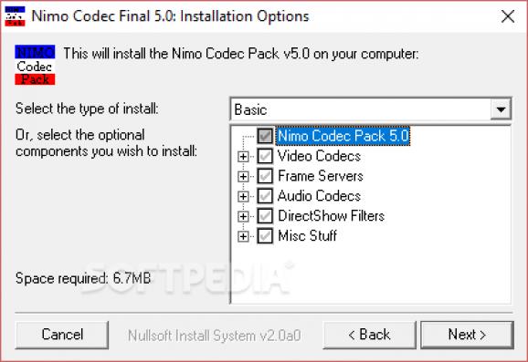 Nimo Codec Pack screenshot