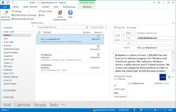 NoMoreDupes for Outlook screenshot