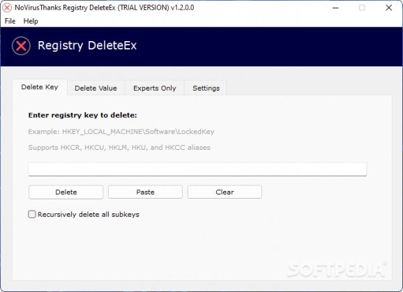NoVirusThanks Registry DeleteEx screenshot