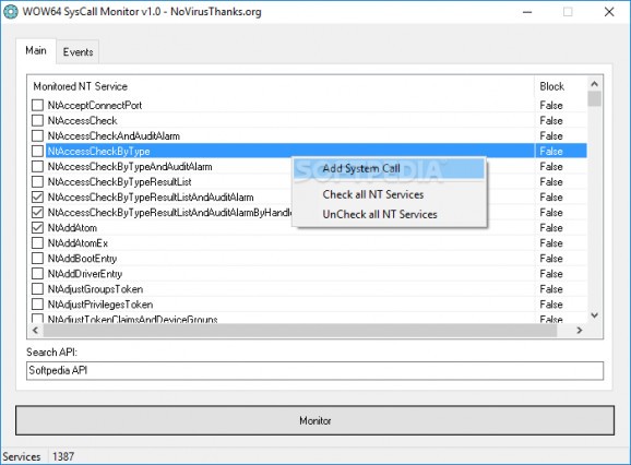 NoVirusThanks WOW64 SysCall Monitor screenshot