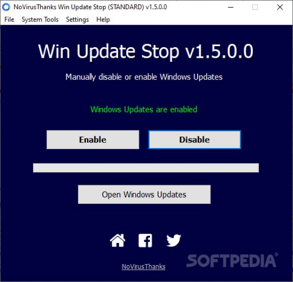 NoVirusThanks Win Update Stop screenshot