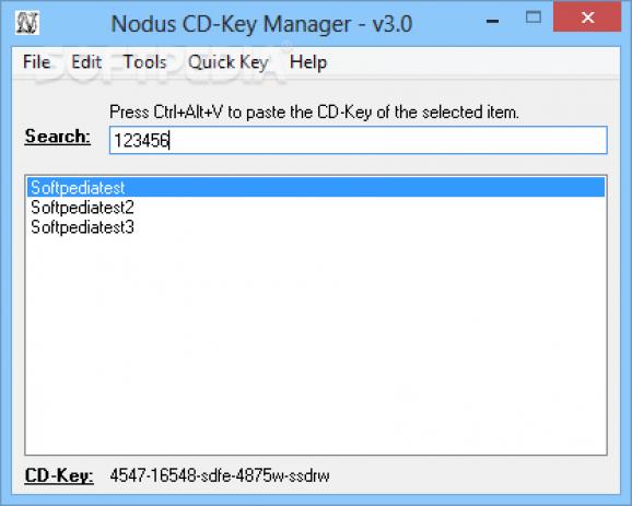 Nodus CD-Key Manager screenshot