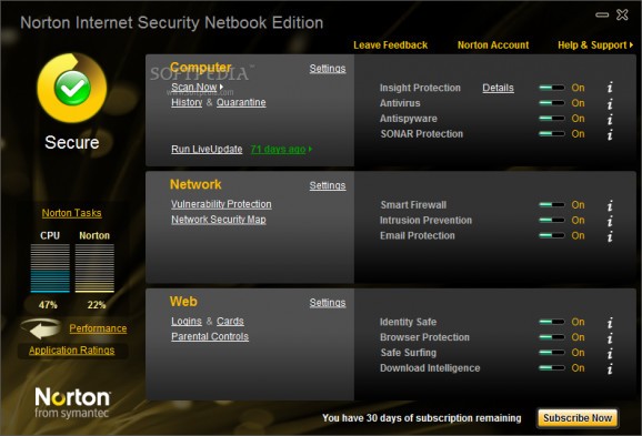 Norton Internet Security Netbook Edition 2010 screenshot