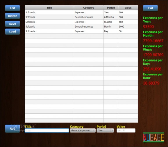 Nubage - Expenses Calculator screenshot