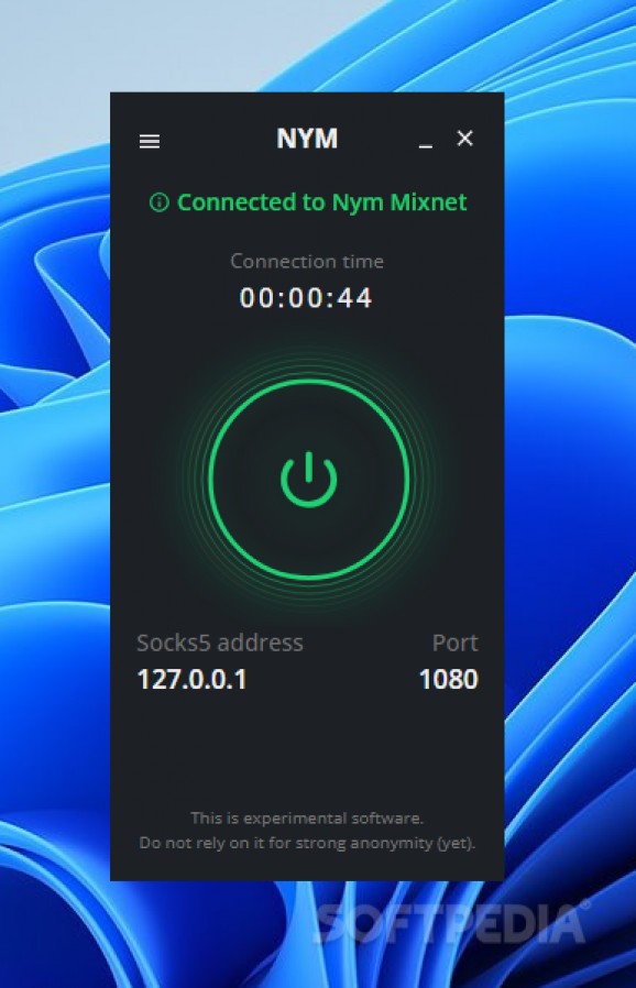 Nym Connect screenshot