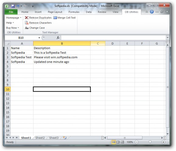 OB Excel Text Manager screenshot
