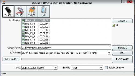 OJOsoft DVD to 3GP Converter screenshot
