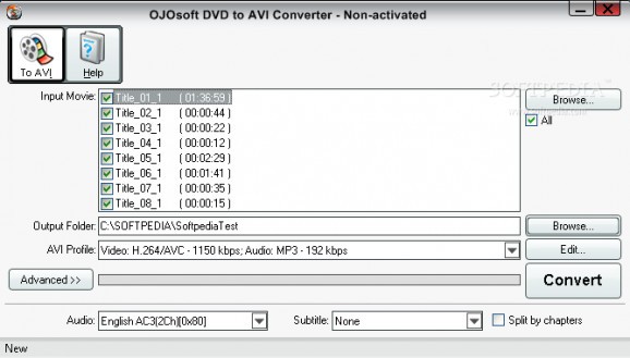 OJOsoft DVD to AVI Converter screenshot
