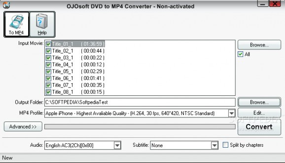 OJOsoft DVD to MP4 Converter screenshot