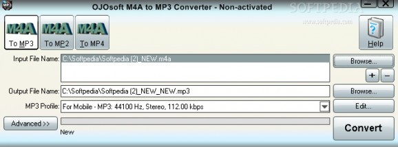 OJOsoft M4A to MP3 Converter screenshot