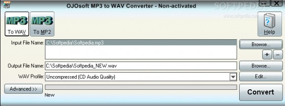 OJOsoft MP3 to WAV Converter screenshot