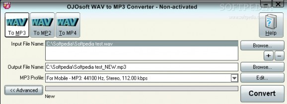 OJOsoft WAV to MP3 Converter screenshot