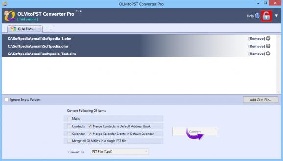 OLMtoPST Converter Pro screenshot