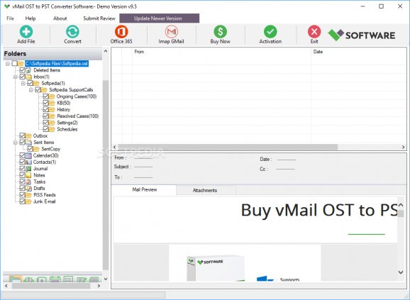 vMail OST to PST Converter screenshot