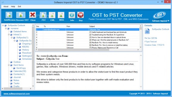 Software Imperial OST to PST Converter screenshot