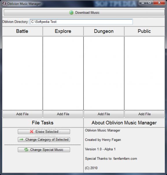 Oblivion Music Manager screenshot
