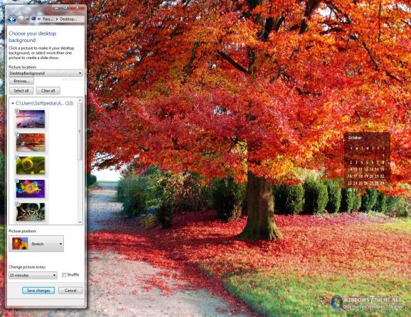October 2011 Calendar Windows 7 Theme screenshot