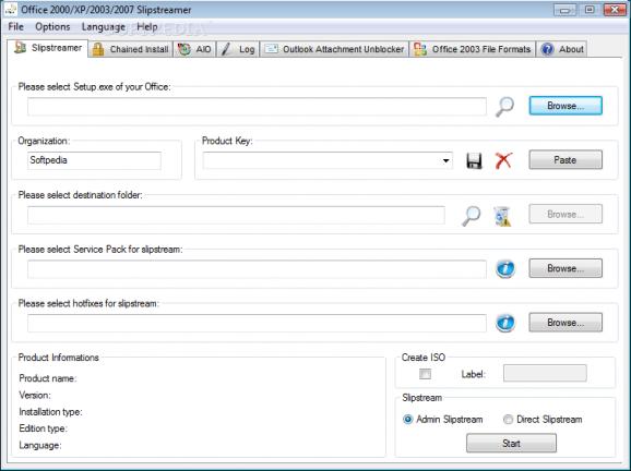 Office 2000/XP/2003/2007 Slipstreamer screenshot