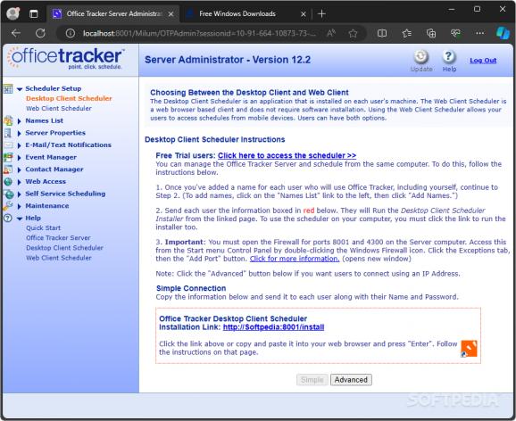 Office Tracker Scheduling Software screenshot